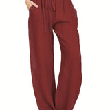 Nicole™ Dames Losse Linnen Broek