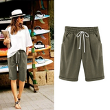 Bermuda shorts dames | Katoen linnen korte broek | Luchtige comfortabele zomershorts