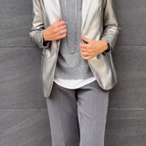 Anne-Fleur™ Glanzende Metallic Blazer