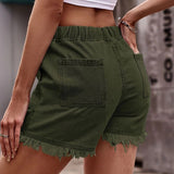 Dames Denim Shorts – Zomers en Comfortabel met Franjes en Elastische Taille