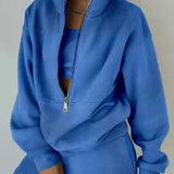 Half™ Zip Sweater Set | Comfortabele Tweedelige Outfit | Trendy en Functioneel