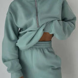 Half™ Zip Sweater Set | Comfortabele Tweedelige Outfit | Trendy en Functioneel