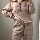 Half™ Zip Sweater Set | Comfortabele Tweedelige Outfit | Trendy en Functioneel