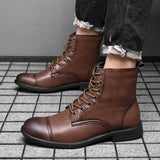 Hugo™ Klassieke Leren Herenboots met Vetersluiting