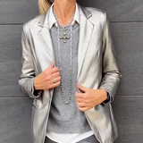 Anne-Fleur™ Glanzende Metallic Blazer