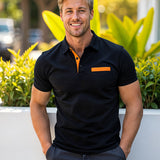 Liam | Wafelstructuur Poloshirt met opvallende contrastkleur