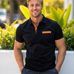 Liam | Wafelstructuur Poloshirt met opvallende contrastkleur
