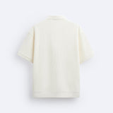 Korte Mouwen Polo in Crèmewit – Minimalistisch en Comfortabel