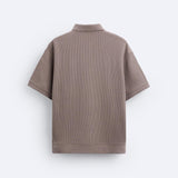 Korte Mouwen Polo in Crèmewit – Minimalistisch en Comfortabel