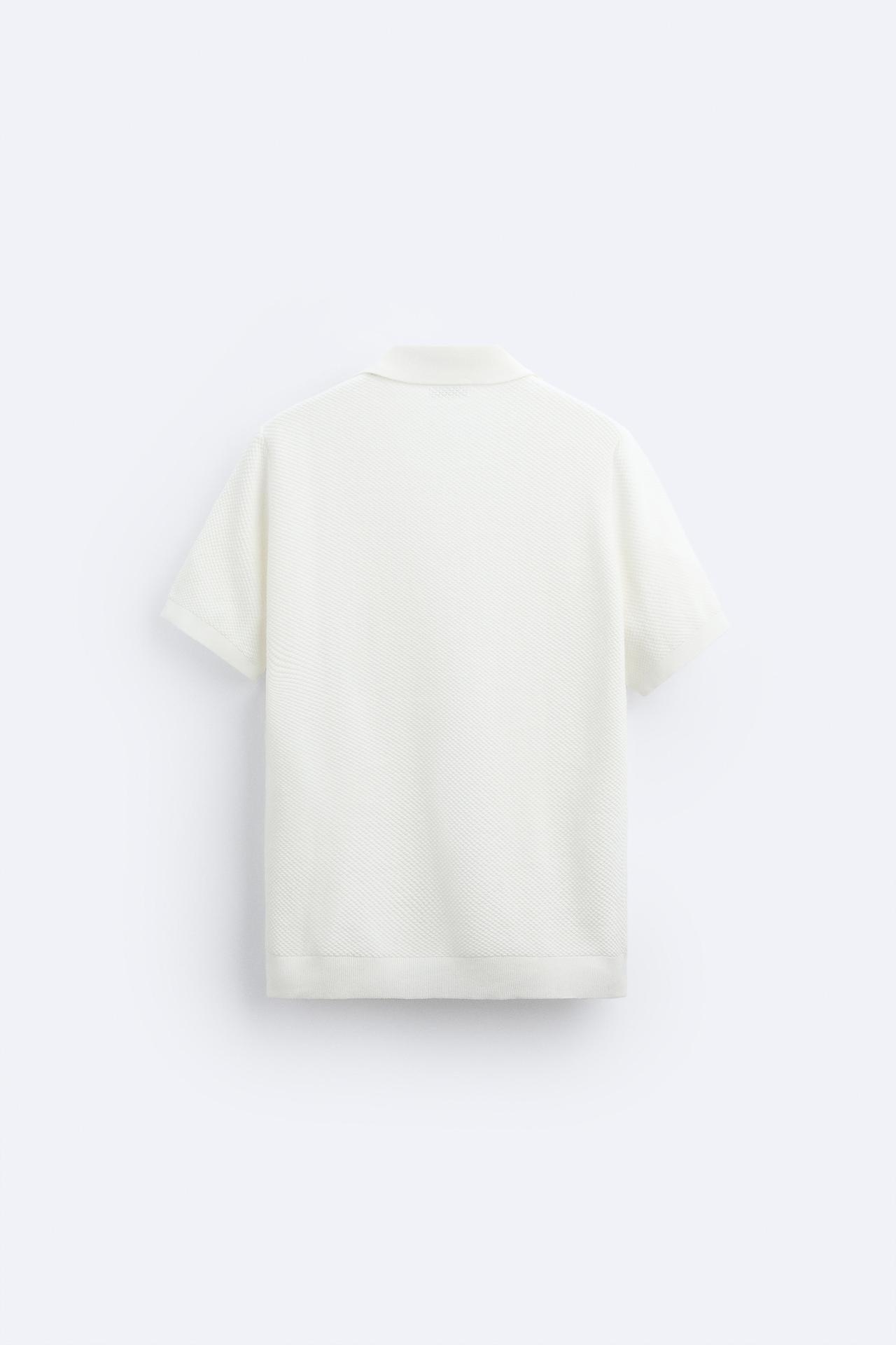 Klassiek gebreid poloshirt in wit