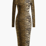 Leona | Elegante Luipaard-Print Midi-jurk – Wild & Stijlvol