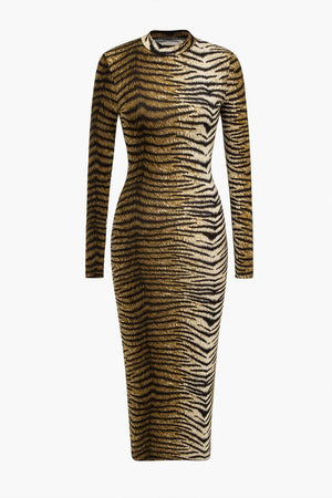 Leona | Elegante Luipaard-Print Midi-jurk – Wild & Stijlvol