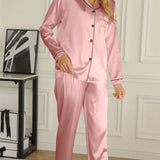 Amber-Louise™ Luxe Satijnen Dames Pyjama Set
