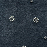 Lola | Gebreide Minikleed met Parels en Gerimpelde Zoom