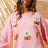 Jocelyn | Vrouwen Winter Kerst Crew Neck Sweater