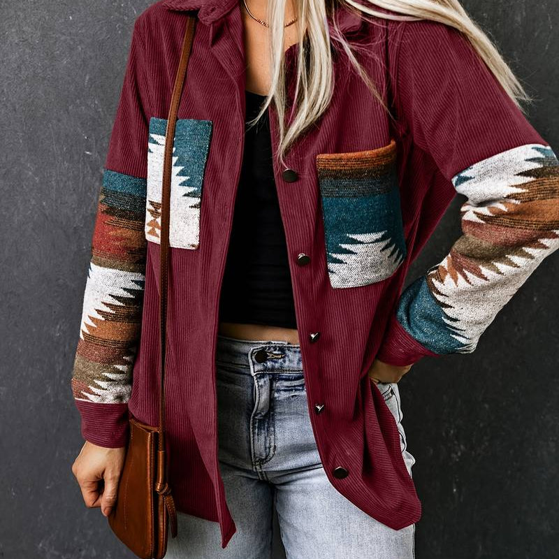 Casual Jas met Print | Boho Stijl | Zachte Pasvorm