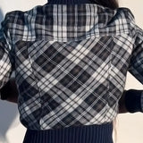 Alexa™  Geruite mcropped jas