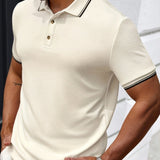 Premium Polo met Structuur en Contrast Details