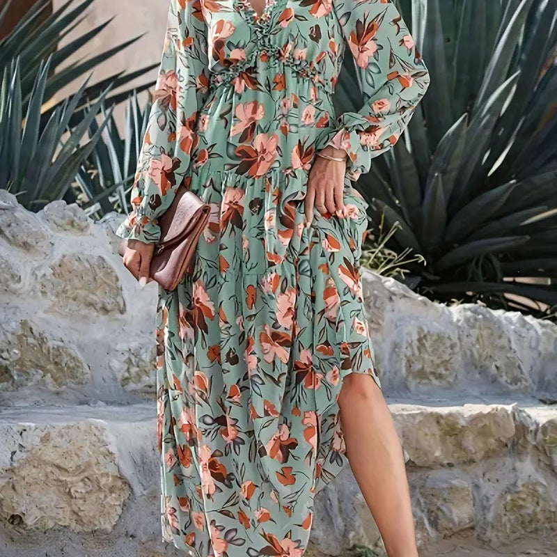 Renée-Sophie™ Romantische Bloemen Maxi Jurk