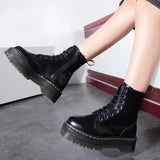 Ella | Elegante Plateauboots van Leer – Stijlvolle Schoenen met Comfort