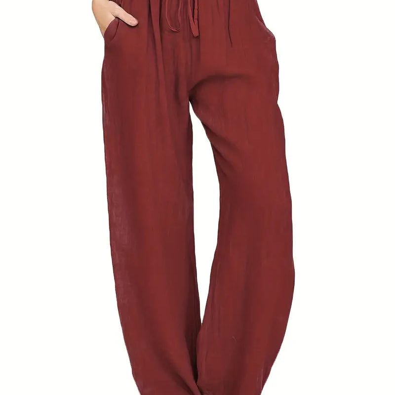 Nicole™ Dames Losse Linnen Broek