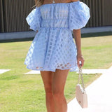 Luna | Off-Shoulder Minidress – Zachte elegantie met romantische flair