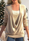 Draped™ Top | Kanten Details | Soepelvallende Pasvorm