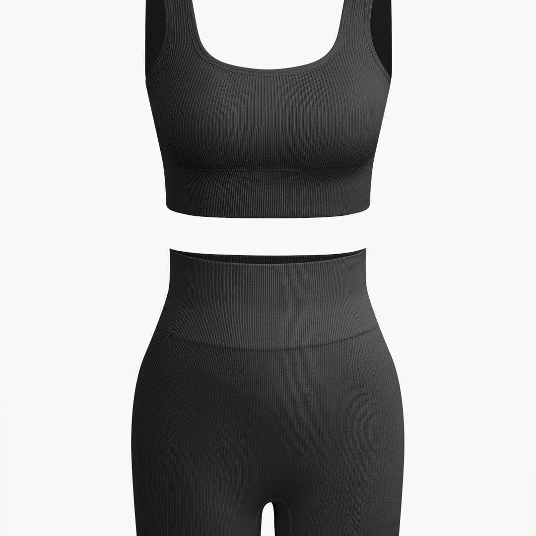 Elaine | Naadloos Sportset met Crop-Top & Yoga Shorts