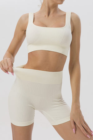 Elaine | Naadloos Sportset met Crop-Top & Yoga Shorts