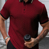 Heren Polo Structuur Korte Mouw Elegant Fit