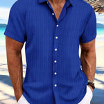 Owen | Relaxed Fit Gestreept Korte Mouwen Zomerhemd