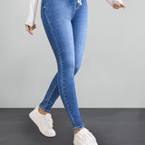 Jegging – Slim Fit Stretchbroek met Elastische Taille en Denim Look jeans