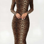 Leona | Elegante Luipaard-Print Midi-jurk – Wild & Stijlvol