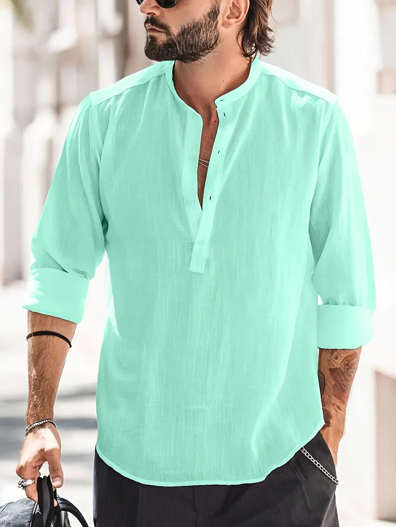 Dries™ Heren Linnen Casual Shirt