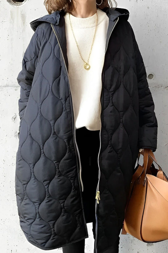 Gewatteerde™ Lange Jas | Warm en Trendy | Met Capuchon
