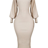 Amelia™ Elegante midi-jurk met lange mouwen