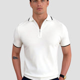 Klassiek Poloshirt met Rits en Contrastdetails