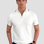 Klassiek Poloshirt met Rits en Contrastdetails