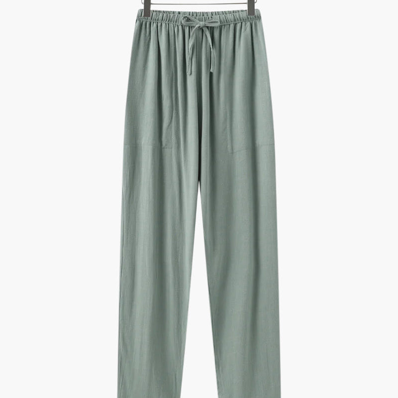 Adrian | Lichte Slim Fit Heren Zomer Linnenbroek met Koord