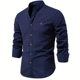 Heren Overhemd Slim Fit Knopen Elegant Casual
