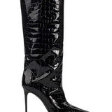 Camille | Croco-Leren Laarzen met Stiletto-Hak