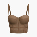 Ida | Figuuraccentuerende Bustier-top met Beugelcups en Transparante Mesh-Structuur