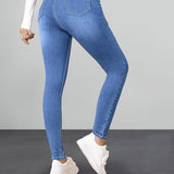 Jegging – Slim Fit Stretchbroek met Elastische Taille en Denim Look jeans