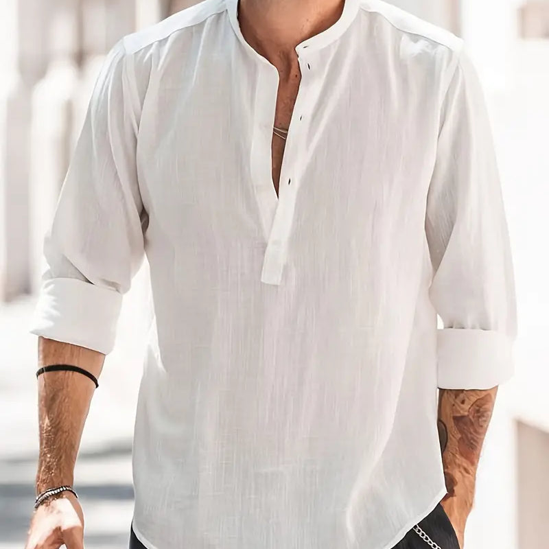Dries™ Heren Linnen Casual Shirt