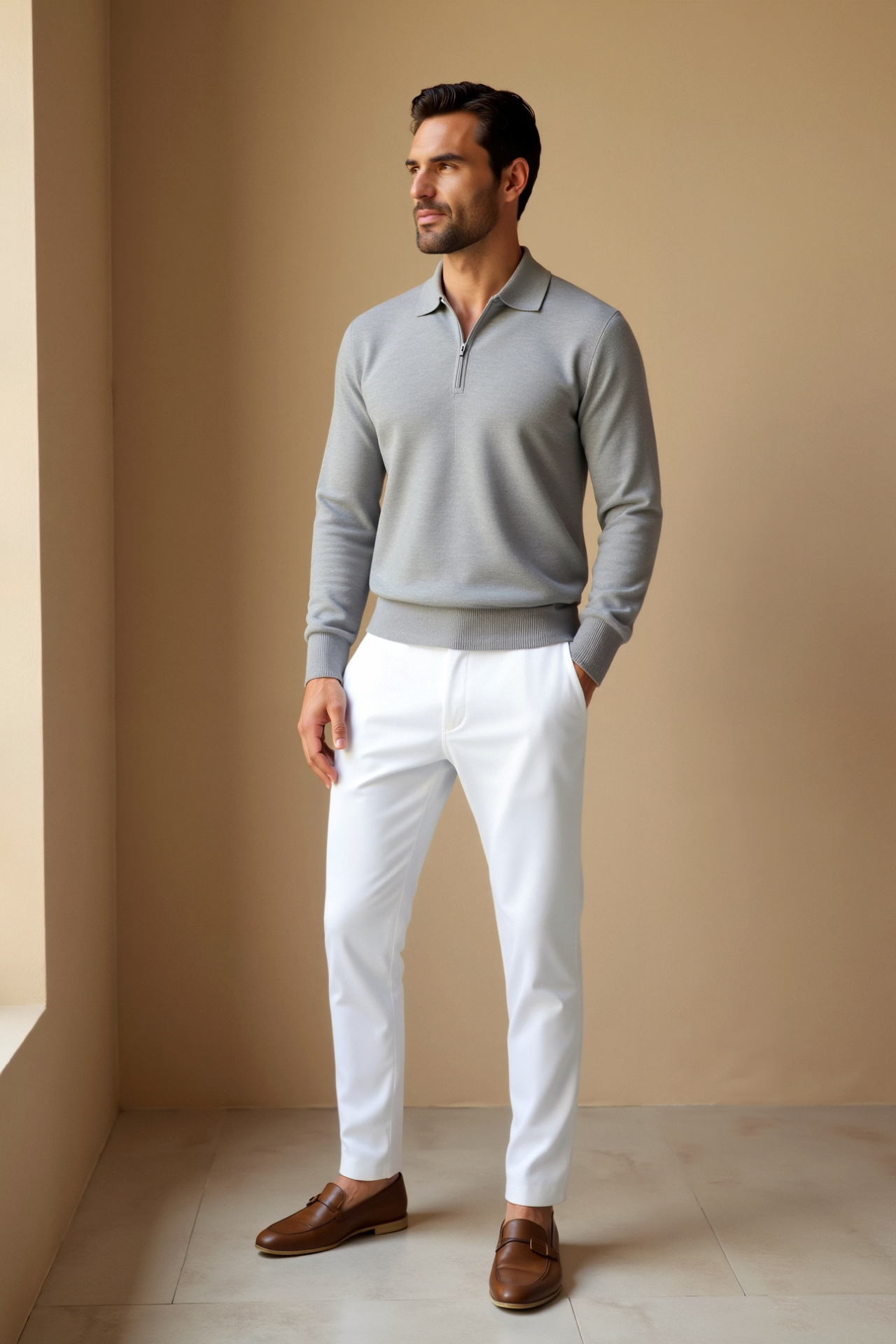 Stefano – Elegante heren polo met rits