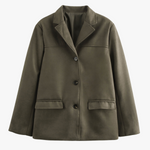Miranda | Klassieke Blazer van Suède-look in Bruin