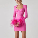Sofia | Elegante Minidress met Veerdetails