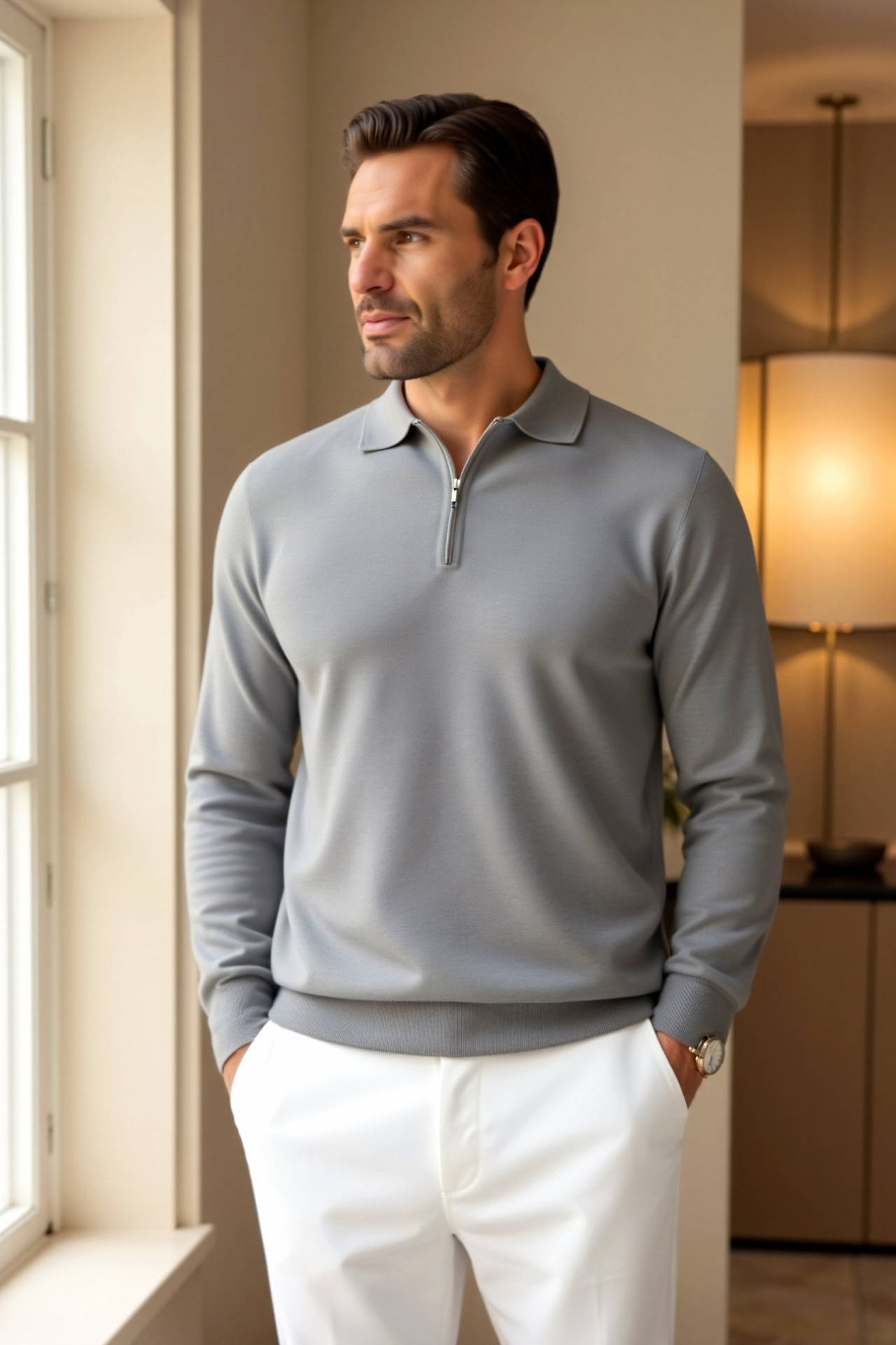 Stefano – Elegante heren polo met rits