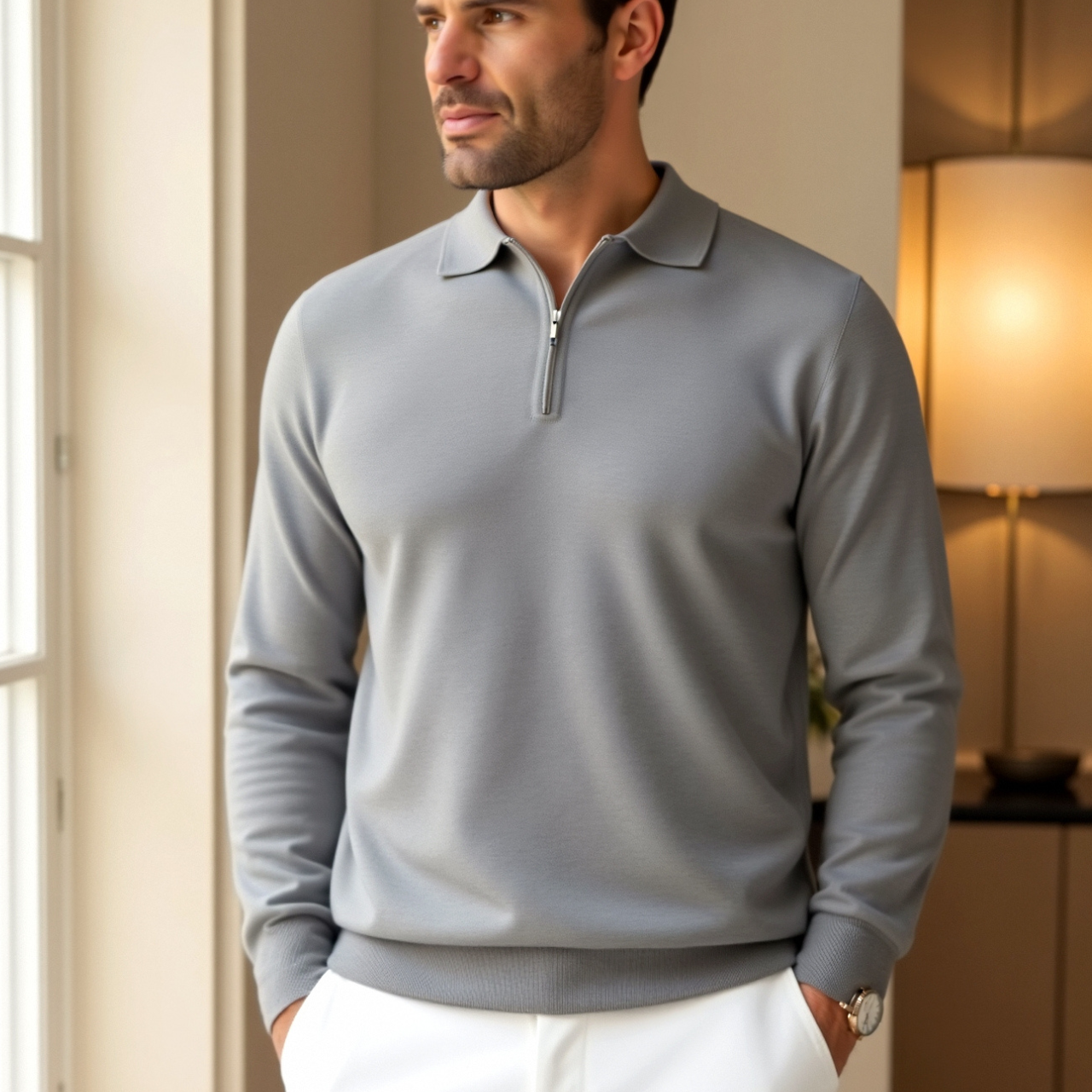 Stefano – Elegante heren polo met rits