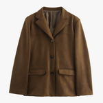 Miranda | Klassieke Blazer van Suède-look in Bruin